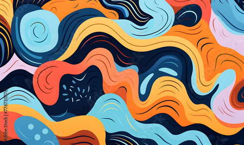 hand drawn flat design abstract doodle pattern