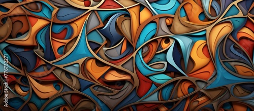 Various shapes and colors form an intricate abstract background when seen up close