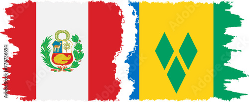 Saint Vincent and the Grenadines and Peru grunge flags connection