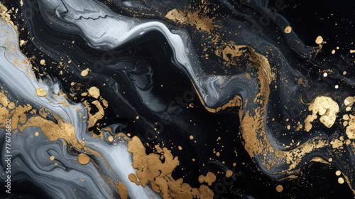 abstract gold and black marble background, luxury wallpaper