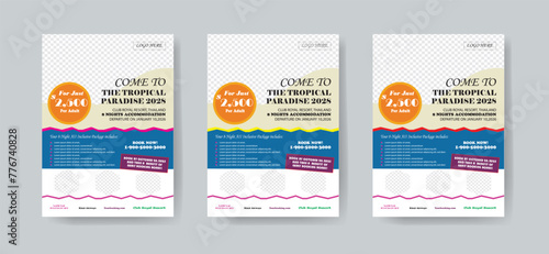 Travel Flyer Layout with Circular Elements