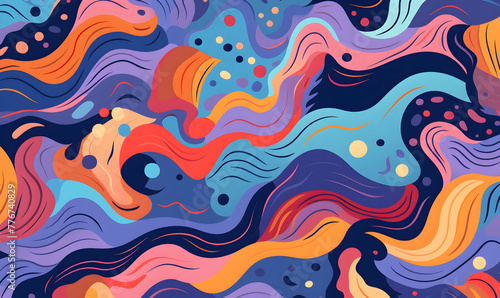 hand drawn flat design abstract doodle pattern