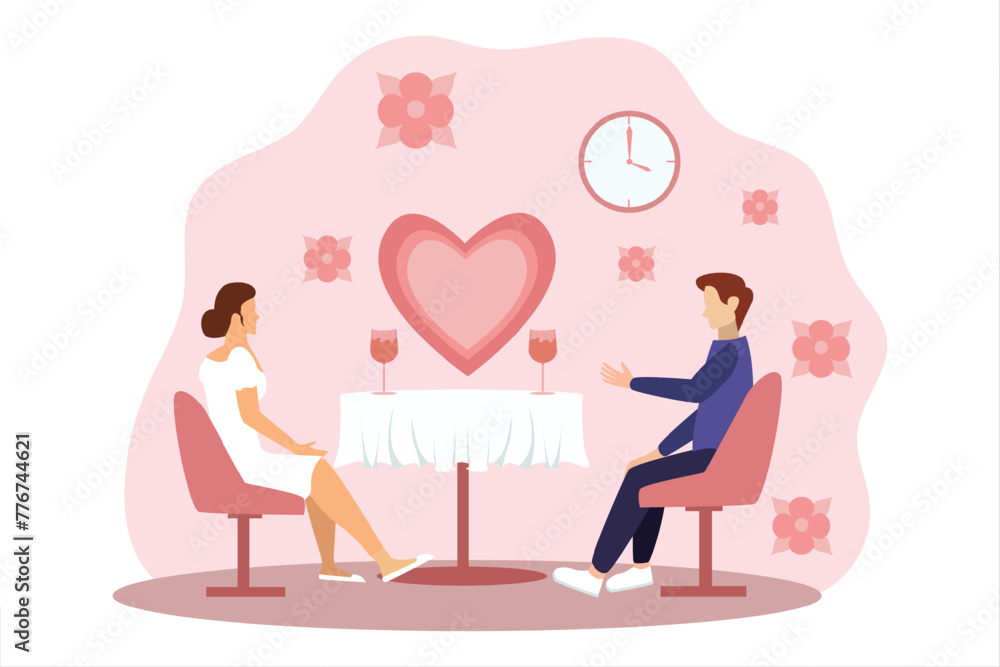 Wedding Party Flat Design Illustration Wedding Party Flat Design Illustration