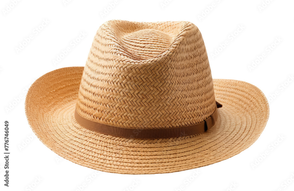 Straw hat isolated on transparent background