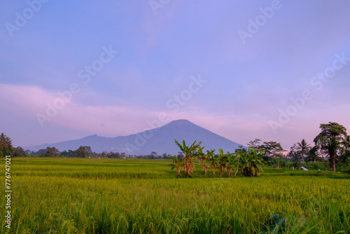 ciremai mountain located in brass west java in the morning  photo