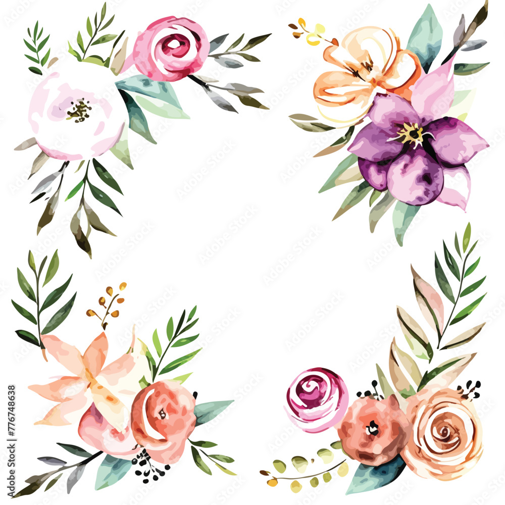 Abstract seamless watercolor vector illustration of vintage flower bouquet pattern. Floristic Flourish: Seamless Vintage Flower Bouquet Illustration