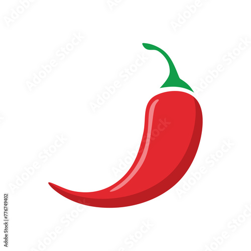 Red Pepper icon vector. Red hot pepper flat icon. Chili spicy vector.