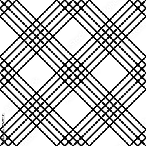 black white diagonal tartan seamless pattern