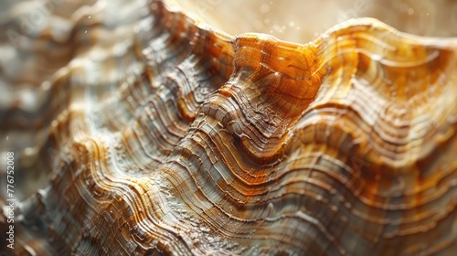 Elegant Ridges A Closeup of a Sea Shells Textured Surface