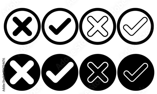 checkbox icon. Checkmark or checkbox pictogram icons set. Replaceable vector design.