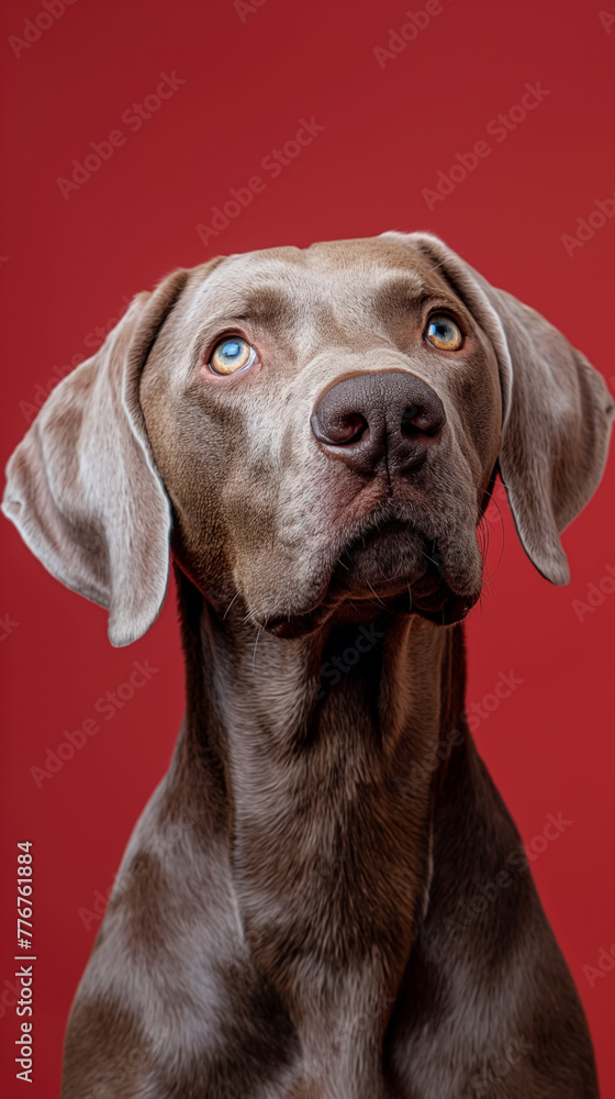 Close-up portrait of an weimaraner dog Close-up portrait of an weimaraner dog