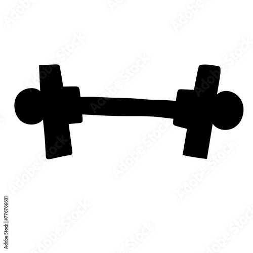 dumbbel silhouette icon 