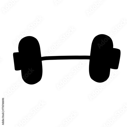 dumbbel silhouette icon 