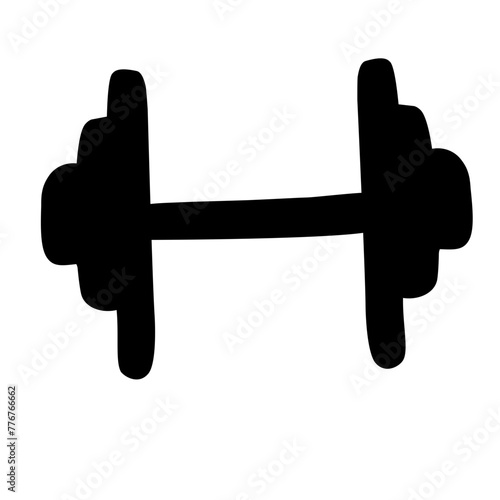 dumbbel silhouette icon 