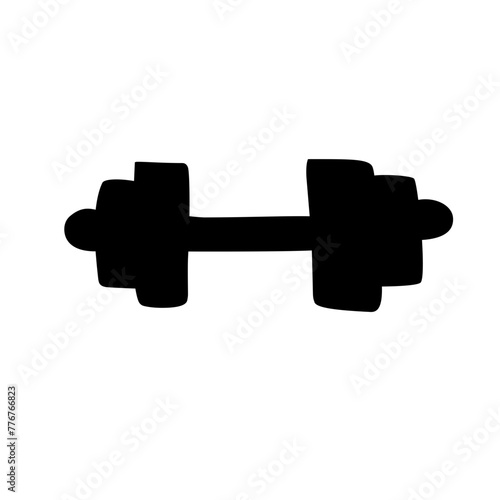 dumbbel silhouette icon 