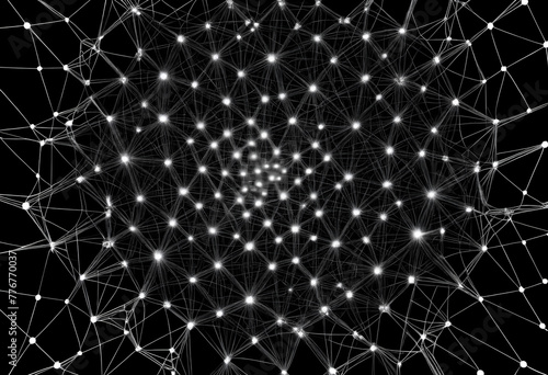 A digital illustration of a monochromatic quantum network. photo