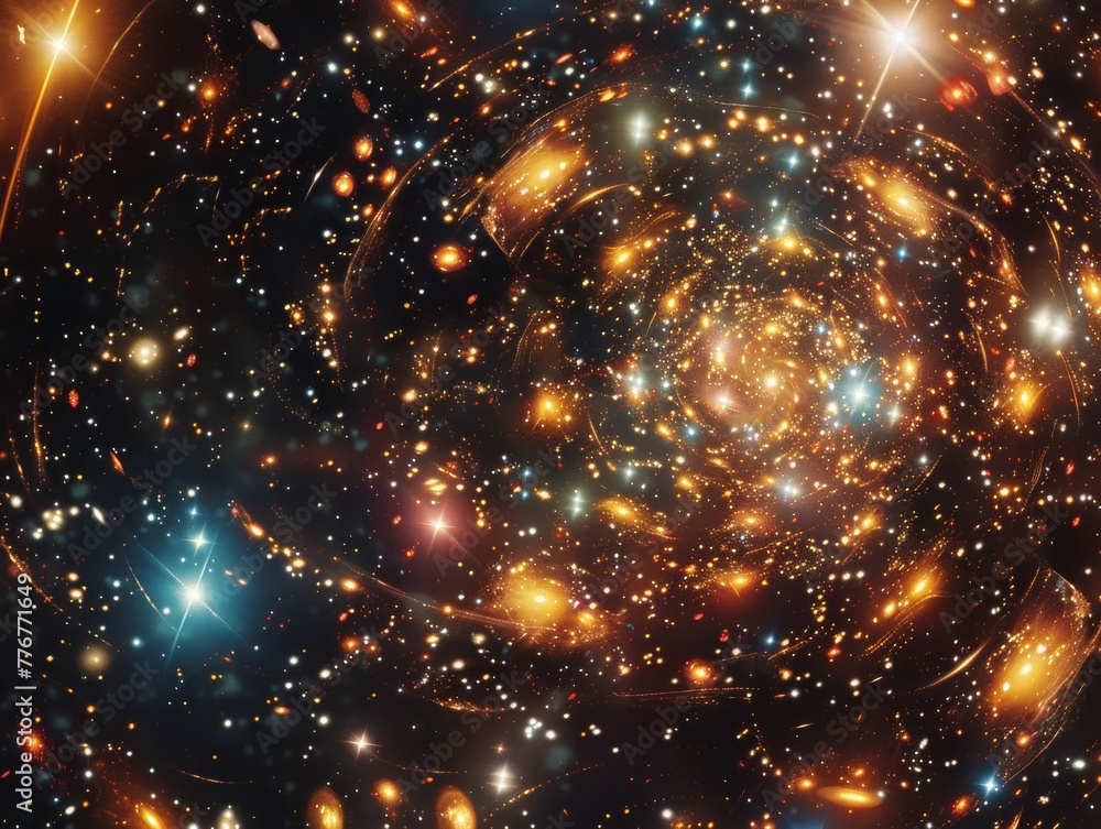 Galaxy cluster arranged in a geometric pattern Galaxy cluster arranged in a geometric pattern