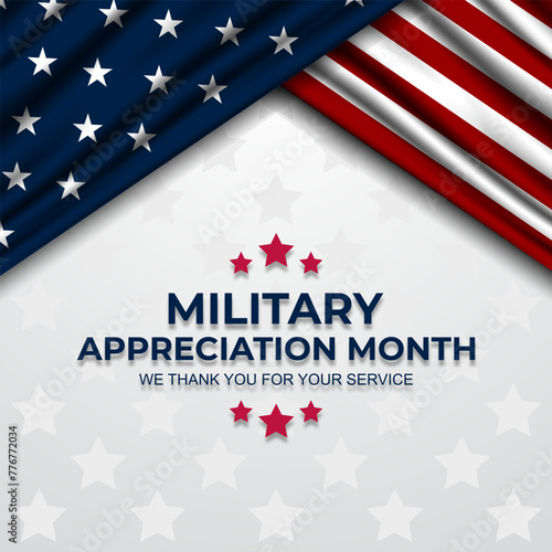 Happy National Military Appreciation Month Background Vector Illustration