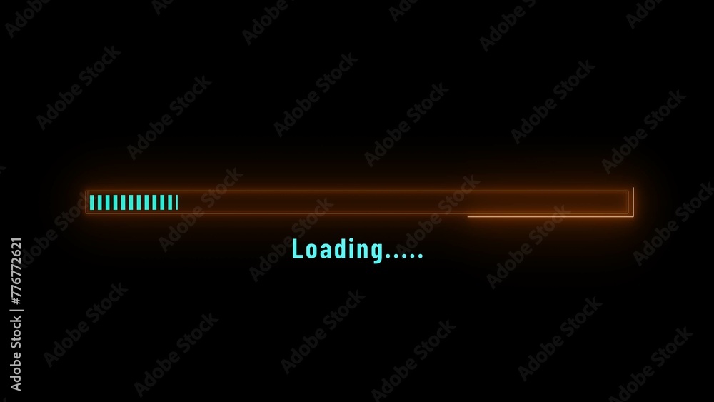 Neon Loading bar icon illustration 0 to 100 percent Downloading background. Neon Loading bar icon illustration 0 to 100 percent Downloading background.