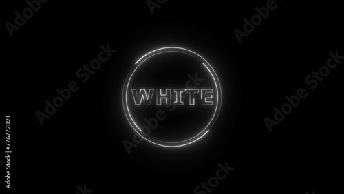 Abstract White neon line circle background illustration 4k.