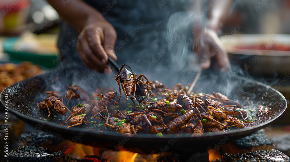 Fototapeta premium Oaxacan Adventure: Crunchy Chapulines - A Taste of Mexico
