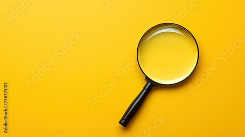 angle magnifying glass yellow background