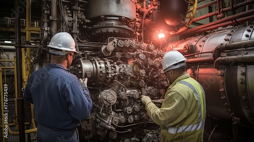 inspecting oil rig boiler