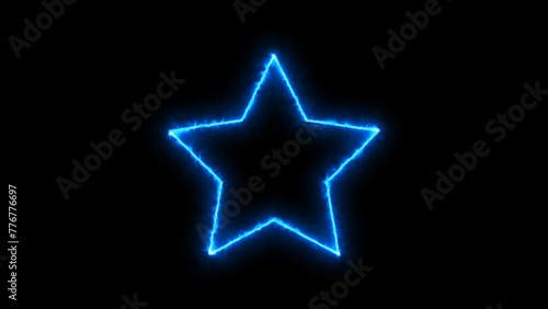 Neon light star frame loading icon background illustration. 