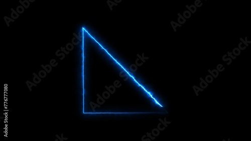 Abstract blue color neon line triangle background illustration 4k.