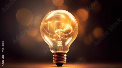 subtle abstract light bulb with a glow photo