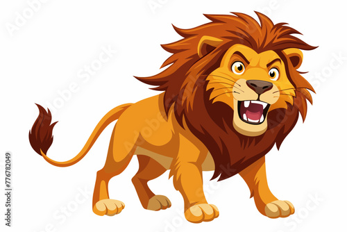 crazy lion vector artwork illustration 