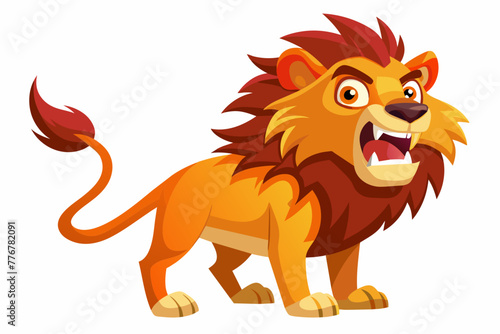 crazy lion vector artwork illustration 