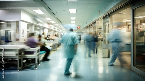 doctors blurred hospital interior