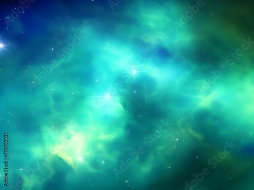  Nebula Background with Blue and Green Glow
