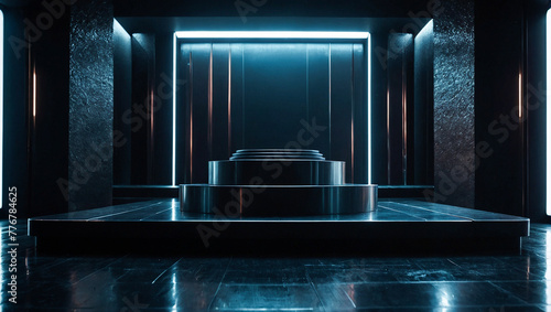 Futuristic Dark Podium Display 