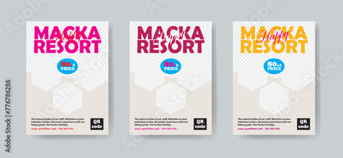 Travel Flyer Layout with Green and Blue Accents