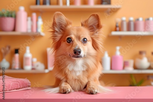 Grooming Supplies Ensure Pets' Healthy and Tangle-Free Coats in Cozy Home Lifestyle Setting