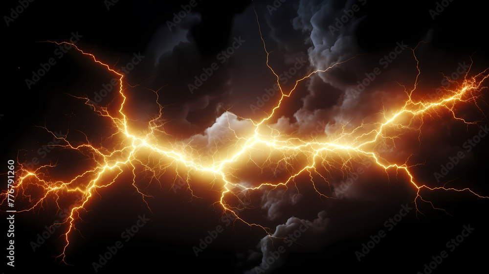Black background with isolated thunder lightning bolt, abstract concept representing electricity Black background with isolated thunder lightning bolt, abstract concept representing electricity