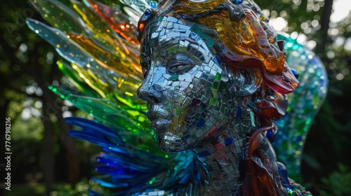 Sculpture made from recycled plastic photo