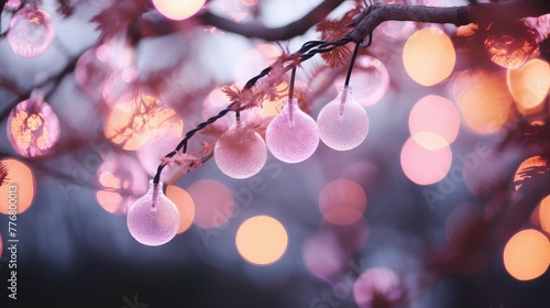 warm pink christmas lights