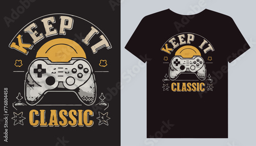 Gaming t-shirt design, gamer video game