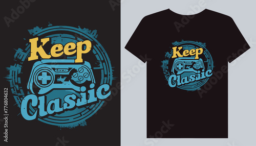 Gaming t-shirt design, gamer video game