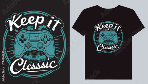 Gaming t-shirt design, gamer video game