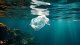 Plastic bag under the sea