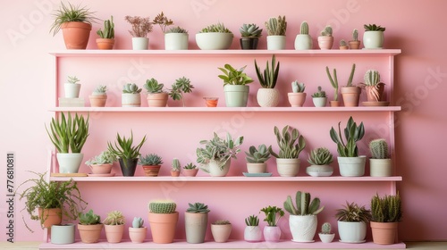 greenery pink shelf © vectorwin