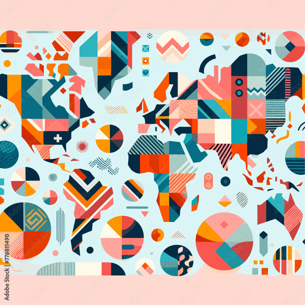Flat world art day background Flat world art day background