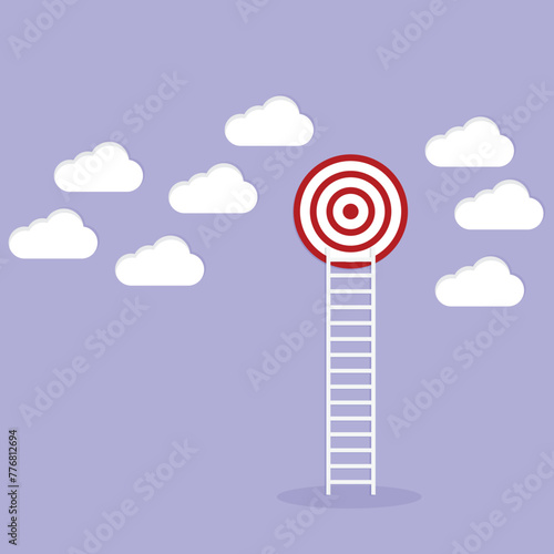 Ladder leading to the aim, success. The concept of achieving the goal. 