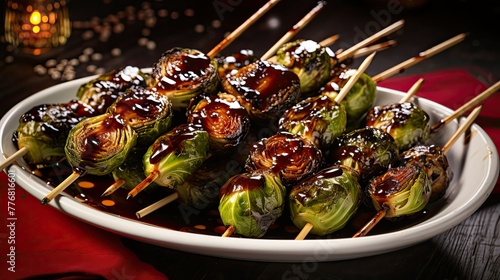 grilled roasted brussel sprouts photo