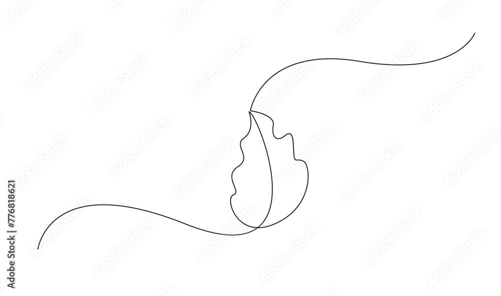 leaf of plant one line drawing. Vector illustration in continuous line style. leaf of plant one line drawing. Vector illustration in continuous line style.