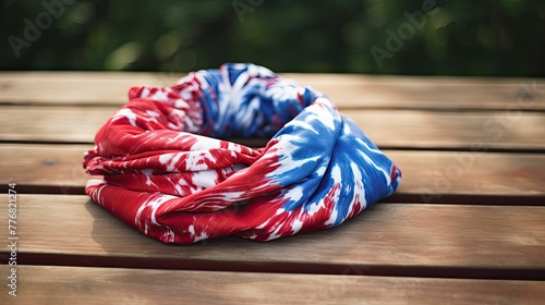bandana red white blue tie dye